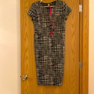 Work flow black and white striped dress